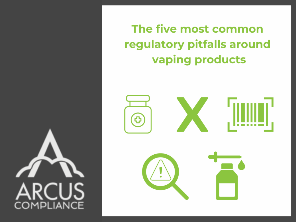 Image representing the 5 most common regulatory pitfalls around vaping products