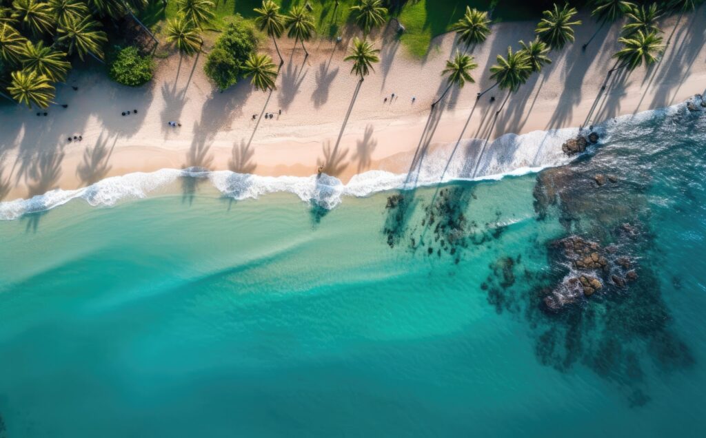 Smoke-free holidays, blog post image, sunny beach blue water, sandy.